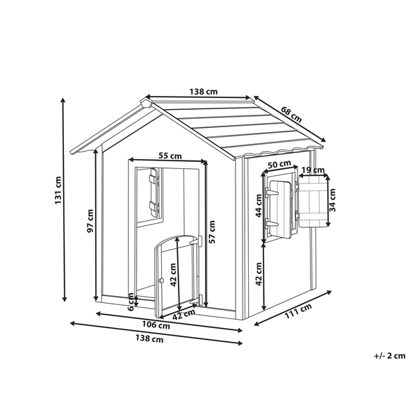 Garten Spielhaus PELOPIO Tannenholz Hellbraun