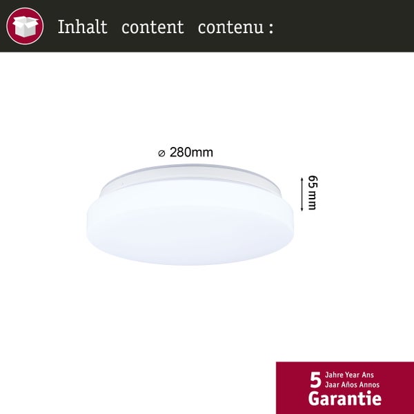 LED Deckenleuchte Luiana Dämmerungsgesteuerter Bewegungsmelder (HF) IP44 3000 - 5700K 1750lm 230V 16,5W dimmbar Weiß