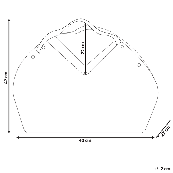 Abmessungen einer Gartentasche: 42 x 40 x 27 cm