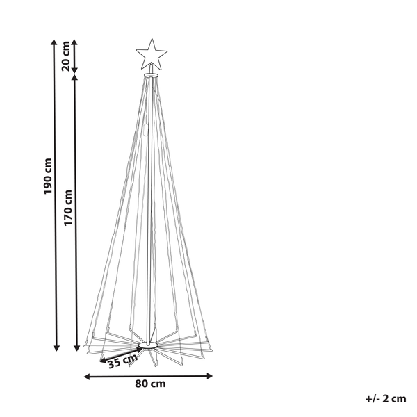 Freistehende Weihnachtsdekoration Smart LED mit App IKAMIUT Weihnachtsbaum 190 cm Transparent