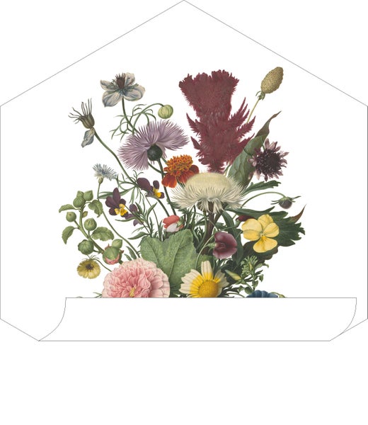 ESTAhome Wandtattoo Blumenstrauß Grün, Rosa und Gelb - 70 x 81 cm - 158998