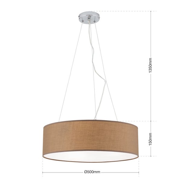 Hängeleuchte Stoff 50cm braun