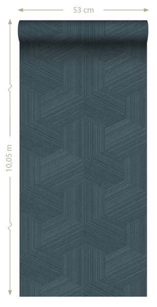 Origin Wallcoverings Tapete 3D-Muster Dunkelblau - 50 x 900 cm - 347946