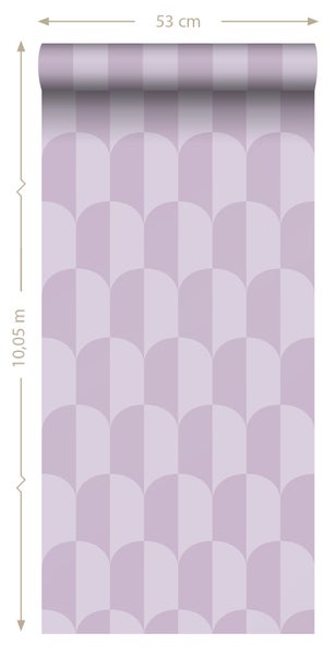 ESTAhome Tapete Art Decó Muster Violett - 53 cm x 10.05 m - 139987