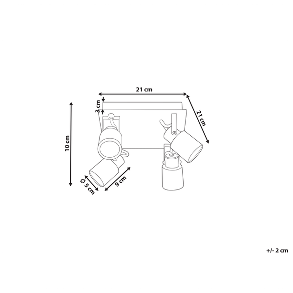 Strahler 4-flammig BONTE verstellbar Metall Silber