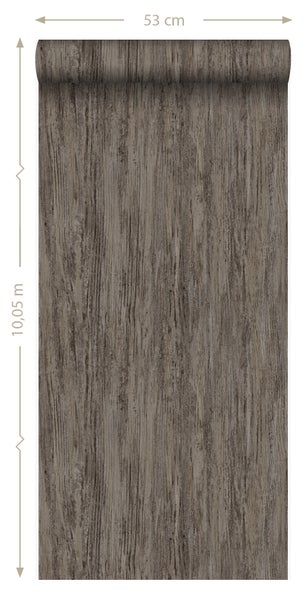 Origin Wallcoverings Tapete Holzoptik Taupe - 53 cm x 10.05 m - 347418