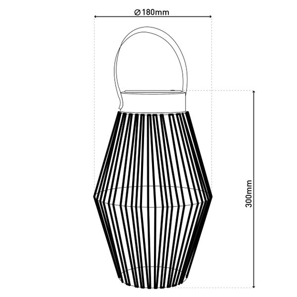 LED Solarleuchte Korbinian für Garten und Terrasse, Dekolampe aus Metall und Kunststoffschnurbespannung in natur, LEDs fest verbaut, Solar Lampe für Außen 30 x 18 cm