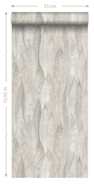 Origin Wallcoverings Tapete Blätter Grau - 53 cm x 10.05 m - 347372