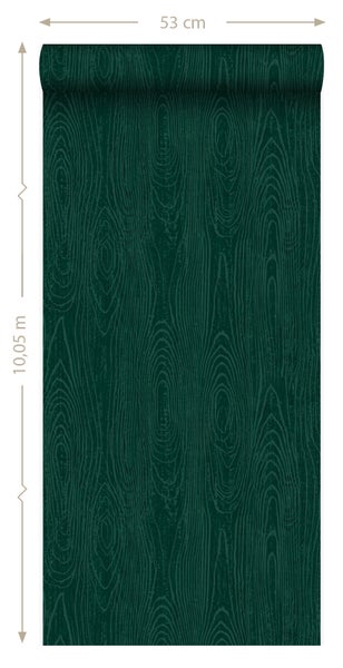 Origin Wallcoverings Tapete Holz-Optik Smaragdgrün - 53 cm x 10.05 m - 347557