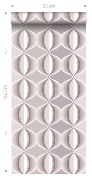 ESTAhome Tapete grafisches Muster Taupe - 53 cm x 10.05 m - 135433
