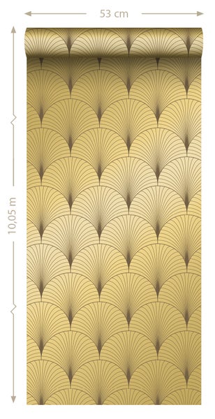 ESTAhome Tapete Art Decó Muster Gold - 53 cm x 10.05 m - 139782