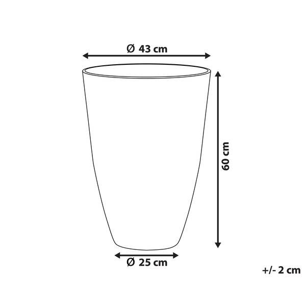 Blumenkübel CAMIA 43 cm Grau