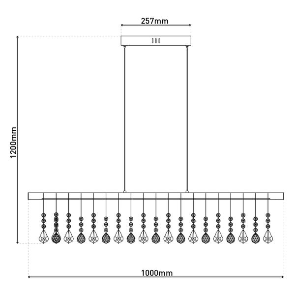 LED Pendelleuchte NOBILIS Länge ca. 100 cm, aus Metall und Kunststoff in Grau, mit fest verbauten LEDs, Beleuchtung für Wohnzimmer, Esszimmer oder Büro