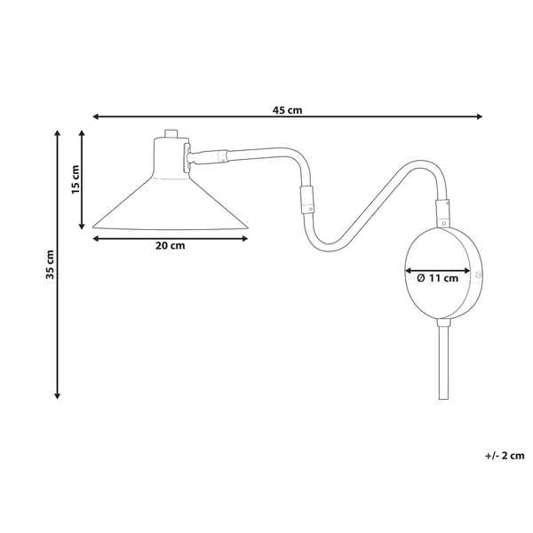 Wandlampe BALIEM verstellbar Metall Gold