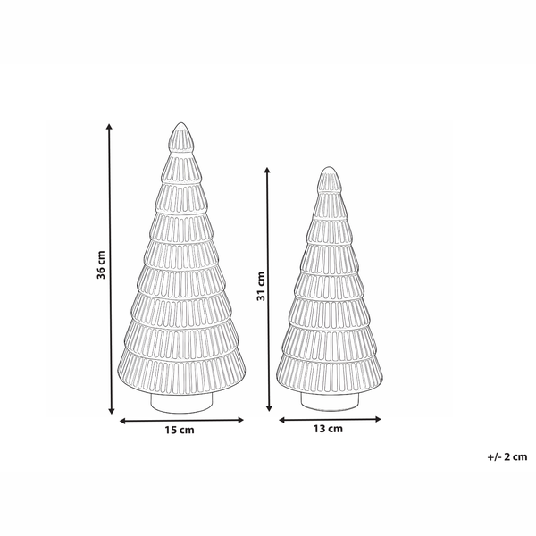 Abmessungen von zwei Dekorations-Weihnachtsbäumen