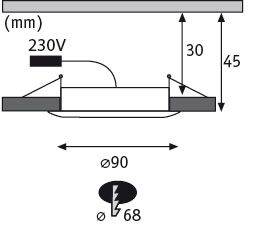 Premium LED Einbauleuchte Suon Basisset IP44 rund 90mm 3x5W 3x450lm 230V dimmbar 2700K Satin, Weiß