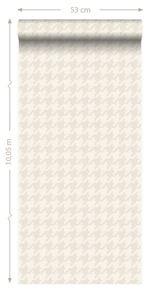 Origin Wallcoverings Tapete Hahnentritt-Muster Weiß und Silber - 53 cm x 10.05 m - 346842