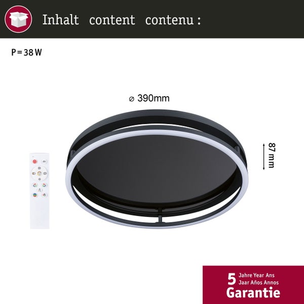 Wand-/Deckenleuchte Spaceglow One RGB+ 2000lm 230V 34,5W dimmbar Schwarz matt