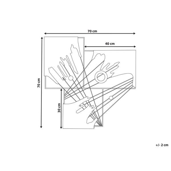 Goldfarbene Wanddekoration mit abstraktem Design