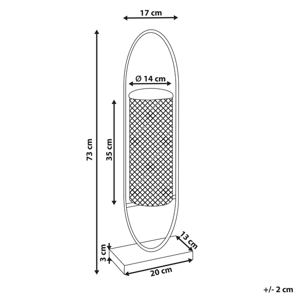 Abmessungen der Tischleuchte