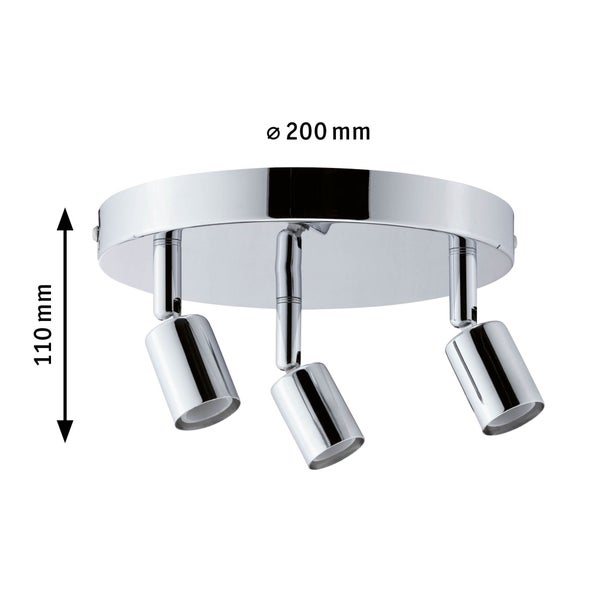 Spotlight Carolina IP44 GU10 230V max. 3x10W dimmbar Chrom
