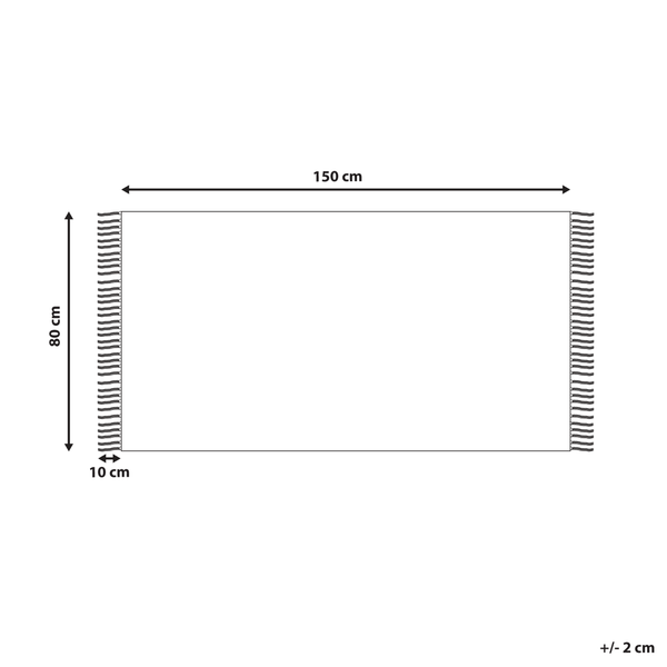 Teppich KONUR Beige 80 x 150 cm Baumwolle