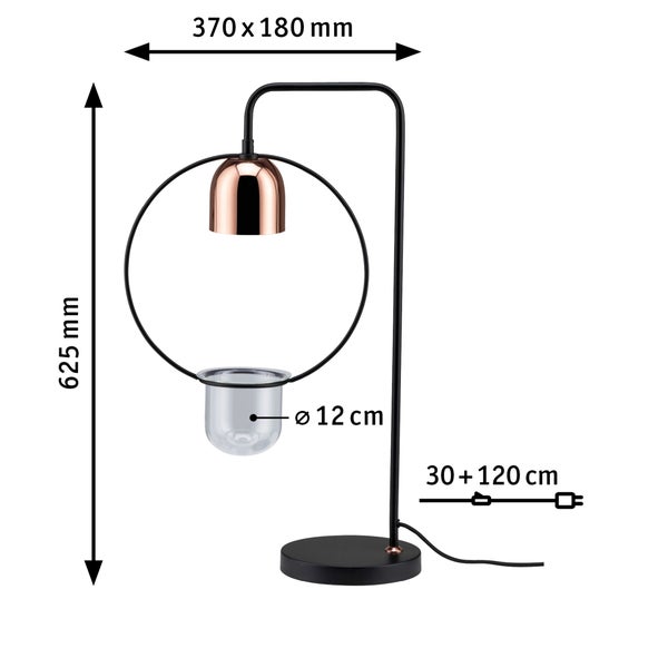 Neordic Tischleuchte Fanja GU10 max. 20W Schwarz, Kupfer Metall