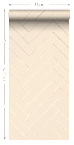 ESTAhome Tapete Fischgrätmuster Beige - 50 x 900 cm - 139779