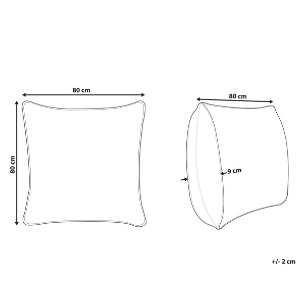 Kopfkissen 2er Set Polyester hoch 80 x 80 cm TRIGLAV