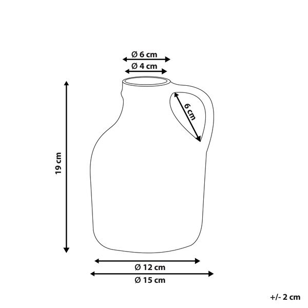 Blumenvase AGRINION Steinzeug 19 cm Weiß