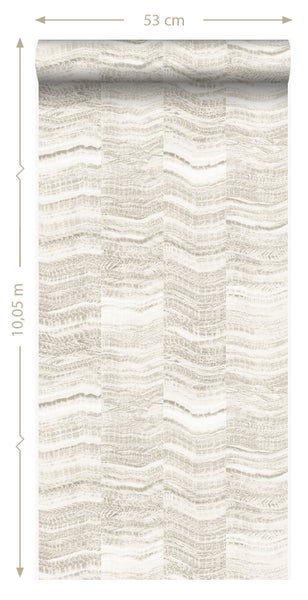Origin Wallcoverings Tapete Zick-Zack-Mamorstreifen Beige - 53 cm x 10.05 m - 337245