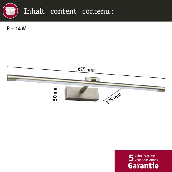 LED Bilderleuchte Mingo 3000K 810lm 230V 11W Altmessing