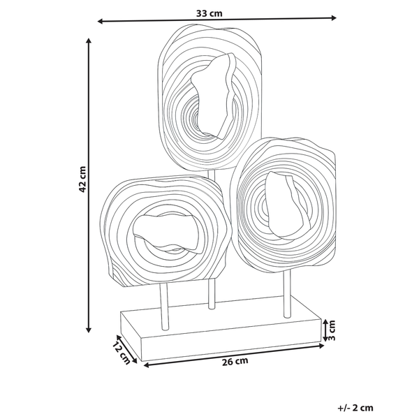 Dekofigur mit den Maßen 42 cm Höhe, 33 cm Breite und 26 cm Länge