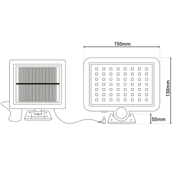 2er-Set LED Solar Außenwandleuchte PEPE , für Außen, Wandleuchte - Kunststoff in Schwarz, mit integrierter LED  - Wandleuchten außen