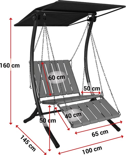 ANGERER Hollywoodschaukel 1-Sitzer Luxus Smart – Schaukel zum Sitzen, Liegen & Entspannen, 100 x 145 x 160 cm, inkl. Bett-Funktion, einfache Montage, Made in Germany, hochwertiger Stoff, coffee