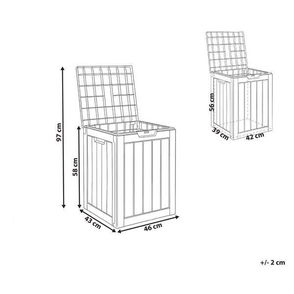 Abmessungen einer Gartentruhe