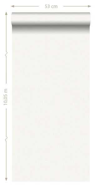 ESTAhome Tapete Leinen-Optik Weiß - 53 cm x 10.05 m - 148690