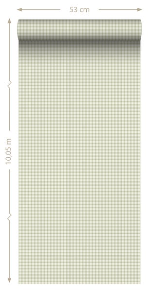 ESTAhome Tapete Streifenmuster Graugrün - 50 x 900 cm - 131643