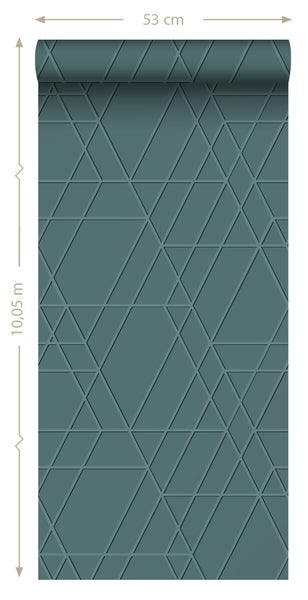 ESTAhome Tapete 3D-Muster Petrolgrün - 50 x 900 cm - 139603