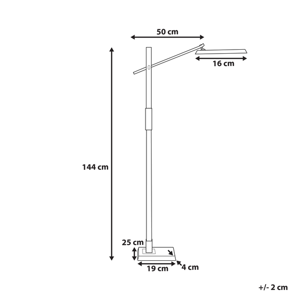 LED Stehlampe AQUARIUS mit Dimmer Metall Dunkelgrau