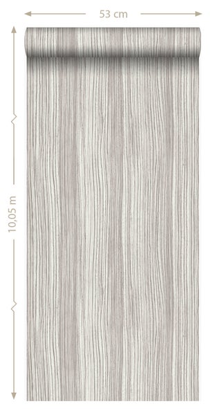 Origin Wallcoverings Tapete Streifenmuster Hellbraun - 53 cm x 10.05 m - 347237