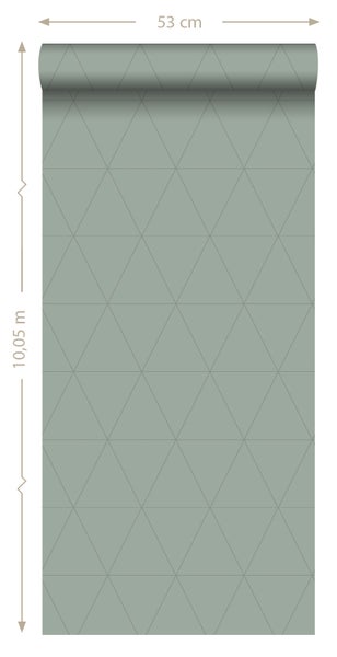 Origin Wallcoverings Tapete grafische Dreiecke Graugrün - 53 cm x 10.05 m - 347714