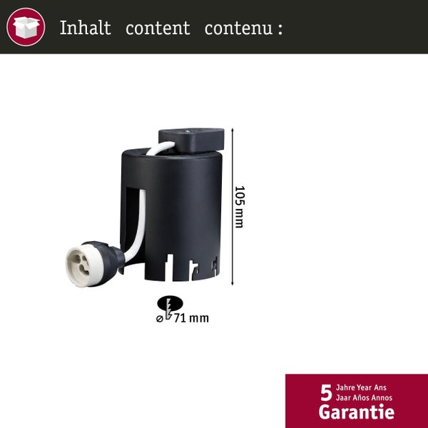 Einbauleuchten Zubehör Einbautopf für Premium Line 68mm 230V GU10 Schwarz