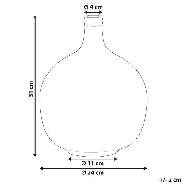 Dekovase CHAPPATHI Glas 31 cm Rosa