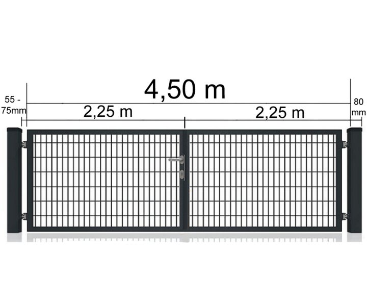 Doppelflügeltor Verzinkt Verzinkt 4500 x 800 mm