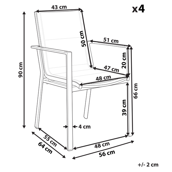 Gartenstuhl BUSSETO Metall Schwarz
