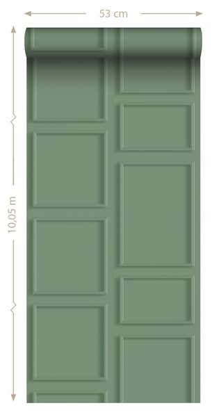 ESTAhome Tapete Holzwandverkleidung Graugrün - 50 x 900 cm - 139930