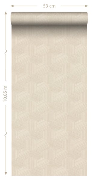 Origin Wallcoverings Tapete 3D-Muster Hellbeige - 50 x 900 cm - 347993