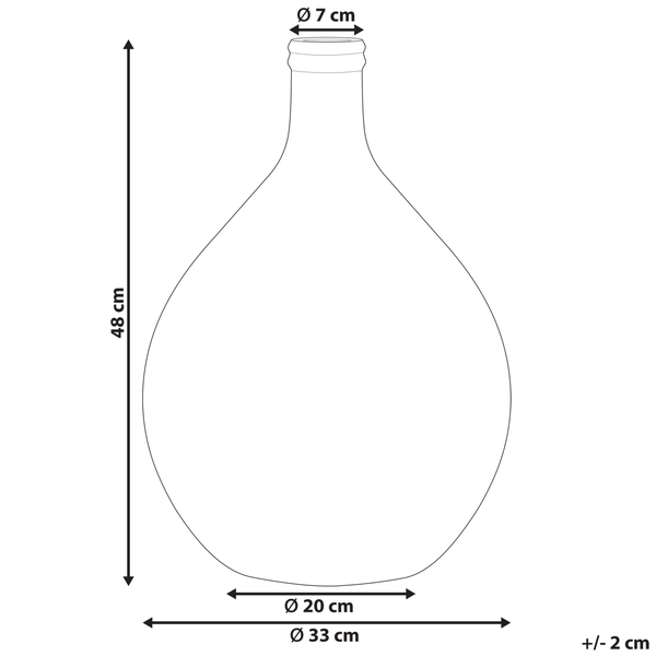 Dekovase CHATNI Glas 48 cm Goldbraun