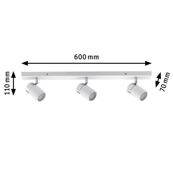 Spotlight Zyli IP44 GU10 230V max. 3x10W dimmbar Weiß, Chrom